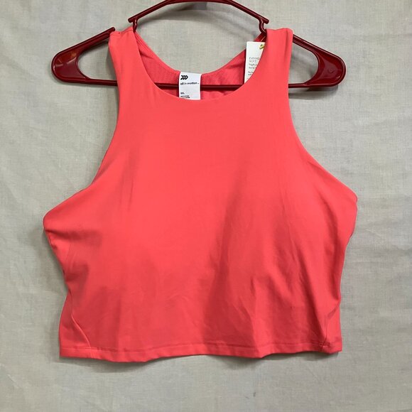 All In Motion Women's Everyday Soft High Neck Cropped Tank Top Built Shelf Bra - Picture 4 of 15